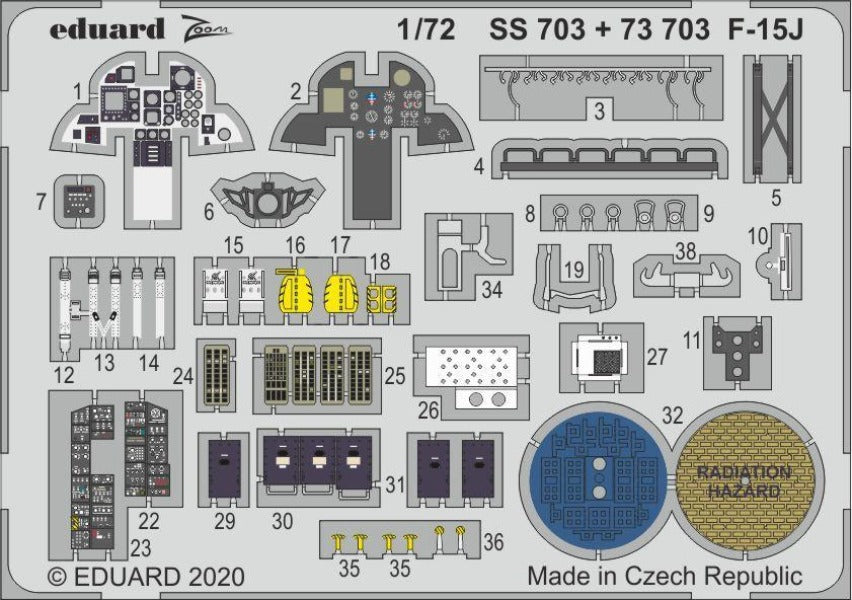 Eduard SS703 1/72 F-15J Eagle Photo Etched Set Great Wall Hobby